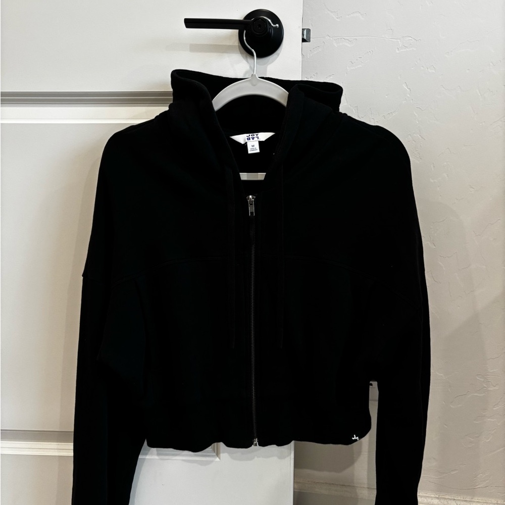 JoyLab Black Cropped Hoodie Jacket